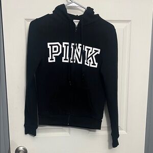 Victoria's Secret Black Hoodie with White PINK Lettering
